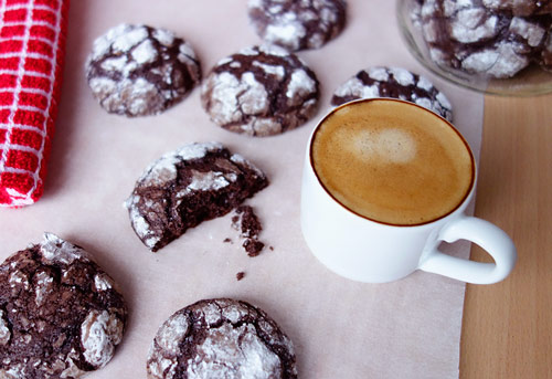 Chocolate Olive Oil Crema Cookies perfectly goes with espresso or a glass of milk for dunking.